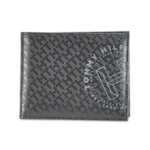 Tommy Hilfiger Puncak Leather Global Coin Wallet for Men - Black, 4 Card Slots