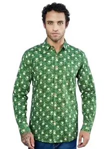 COTLAND Fashions Jaipuri Cotton Printed Full Sleeves Classic Collar Shirt for Men