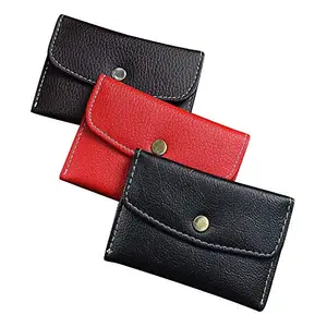 MATSS Coffee,Red & Black Faux Leather Combo Card Holder/Card Case/ATM Card Holder for Men & Women (Pack of of 3)
