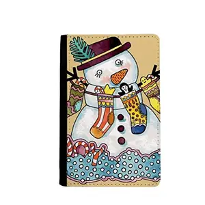 beatChong beatChong Christmas Snowman Sock Festival Passport Holder Travel Wallet Cover Case Card Purse