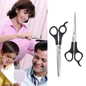 Doberyl Sharp 6.5 inches Hair Cutting Scissors and Thinning Teeth Shears 2 PCS Set - Professional Barber Hairdressing Texturizing Salon Kit Razor Edge Scissors Stainless Steel
