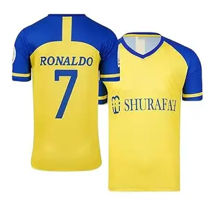 Boys Sports Soccer Football AL NSR Jersey Ronaldo 7 Home Away Kit Jerseys T-Shirt(Kids,Boys,Men)(11-12Years) Multicolour
