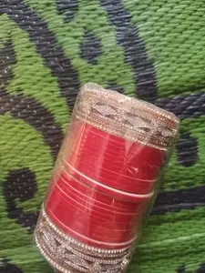 Bridal Chura Set for Women - Stylish Chura & Bangle Set -Traditional Bridal Jewellery - Wedding Bangles - Elegant Chura Set for Bride in Parties & Festive Occasions (Minimal, 2.8)