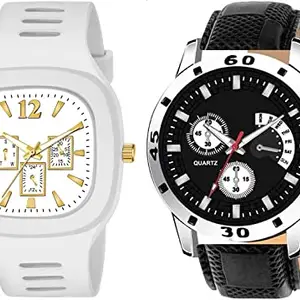 Men's Square Dial Watch with Silicone Strap