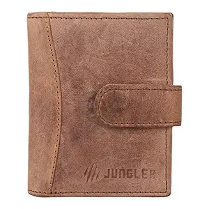 Jungler RFID Blocking Beige Hunter Leather Credit Card Holder Business Card