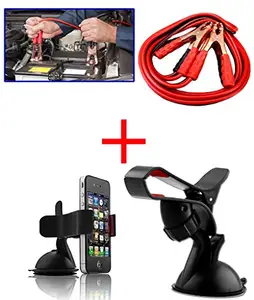 Kozdiko Combo 500 Amp Heavy Duty Jumper Booster Cables 6Feet, Car Mobile Stand