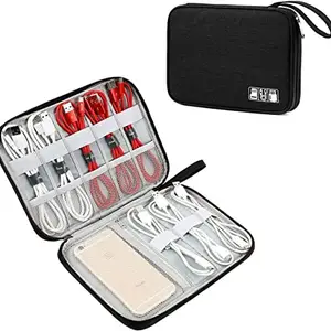 Harions Single Layer Electronic Gadget Organizer Case Tech Kit Accessories Organizer Bag for Cables Cell Phone Earphone Pen Drive Air pods
