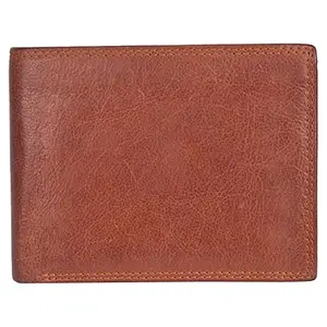 Leatherman Fashion LMN Genuine Leather Cognac Unisex Wallet (6 Card Slots)