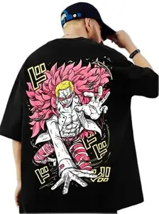 Mens Black Round Neck Oversized Printed Tshirts72