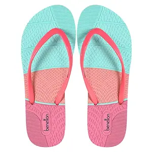 United Colors of Benetton UCB Women's Multi-Layered Comfortable, Pink EVA Flip Flops and house slippers