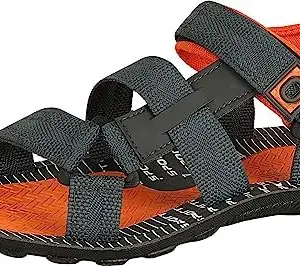 GeNIAL Men Orange Sandals | Size - 10 | N-POWER10-D.GRY/ONG-10