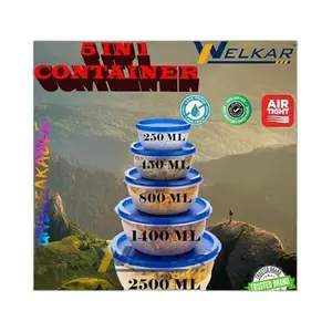 Kitchen Container |250+450+800+1400+2500 ml| Stackable Refrigerator Organizer for Fresh Food Storage | BPA-Free Kitchen Solution|Design - 8040 for Home and Kitchen