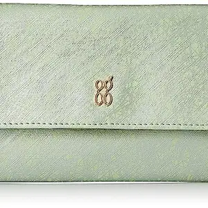 Baggit Women Green Wallet Large Size | Ladies Stylish Purse Bag | Credit Card Money Holder