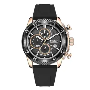 MEGIR Men's Sport - Chronograph with Calendar Date Display and Comfort Silicone Straps for Men Watches