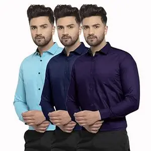 Visit the Pinkmint Store Pinkmint Men's Solid Shirt | Soft Cotton Blend | Formal Shirt | Plain | Full Sleeve - Regular Fit (Available in Plus Size and Pack of 3)