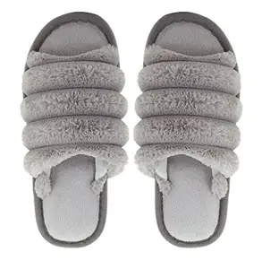 CASSIEY Fur Indoor/Outdoor Soft Bottom Slippers |Men’s Flipflop | Open Toe Slide Slippers with fur Lining |Boy’s Slippers flip Flop- Brown