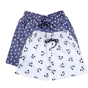POWERMERC Quirky Printed Shorts Combo of 2 for Women,100% Cotton,Variation Pinkstar-Panda-S