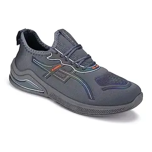 Shoefly Men's Trendy & Stylish Extra Comfortable Highlighter Casual Sports Running Shoes for Men's (Grey) 9554-7