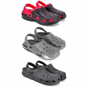 DRACKFOOT-Lightweight Classic Clogs || Sandals with Slider Adjustable Back Strap for Men-Combo(3)_G-3017-3140-3056-7 Grey