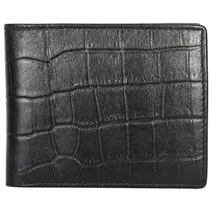 LMN Genuine Leather Black Wallet for Men GNR_1101 (4 Credit Card Slots)