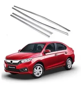 AUTOSMARTLOOK Car Lower Chrome Window Garnish for Honda Amaze Type - 3 (2018-2020)