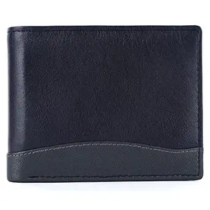 Leather Junction Leather Black & Grey Men's Wallet | RFID Protected (11419000)