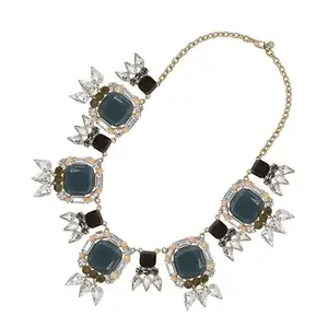 SOHI Women Designer Statement Evelyn Necklace| Black Colour | Lobstrer Clasp | Casual Wear | Artificial Stones | Alloy Material (3541)