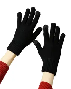 KOSHA Women's Merino Wool Touch Finger Gloves | Cuffless & Suitable for temperatures ranging from 15°C to -5°C| Pack of 1 | Freestyle design | soft and warm