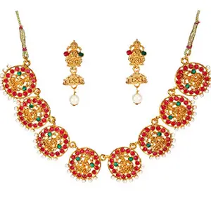 YouBella Jewellery Set for Women Traditional Temple Necklace Jewellery Set with Earrings for Girls/Women