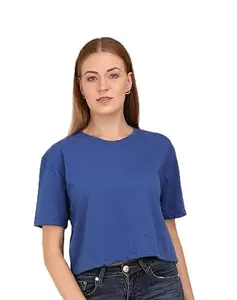 THE BLAZZE 1583 Women's Oversized Crop Top for Women (X-Small, Color_02)