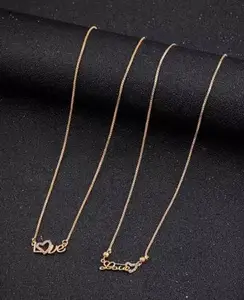 Brandsoon Women One Gram gold plated 18 inch 2 combo pendant & chain set