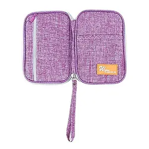 CONNECTWIDE Fashion Men and Women Travel Passport Holder,MoneyTicket Mobile Document Organizer Passport Wallet, Card Bag Oxford Cloth Waterproof Bag (Size:13 * 18cm) (Purple)