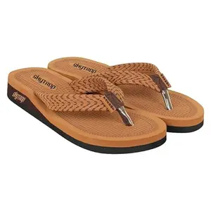 Skytrap Women Maroon Nubuck Slippers Flipflop (Tan, 7)
