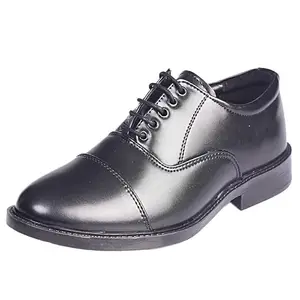 Liberty Kulture Men's Leather Oxford Shoes, Police, Officers, Formal Lace-Up Mid Top Shoes_Cowboy-Black-6
