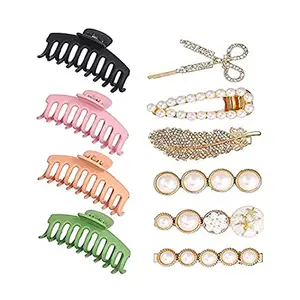TRENDY CLUB CHIROGRAPHY Pearls Hair Clips Claw for Women Girls Big Hair Claw Clips for Thick Thin Hair for Birthday Gifts Bling Hairpins Headwear Barrette Styling Tools Accessories