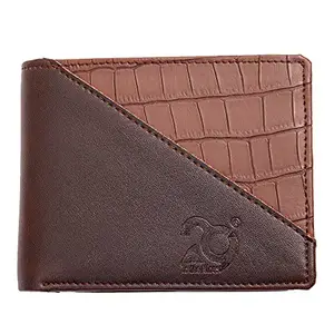 To The Nines Brown Double Shade Leather Wallet for Men with Box Packaging