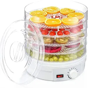 Food Dehydrator with 5 Trays for Fruit Vegetable Food Jerky Spice,Meat Drying Machine, Snacks Food Dryer,Multiple Use, Multi function Kitchen Dehydrator Machine (28 x 28 x 32 cm)