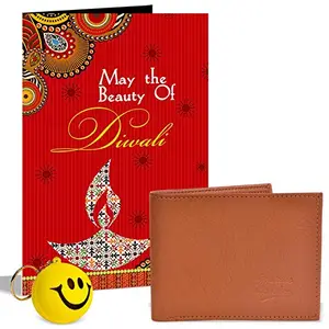 Alwaysgift Happy Diwali Hamper - Includes (Wallet, Smiley Keychain, & Greeting Card) - Perfect for Your Loved Once