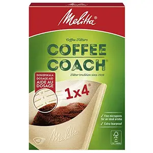 Melitta melitta Coffee Filters Size 1x4, Pack of 40 , for Filter Coffee Makers and Coffee Machines, Brown