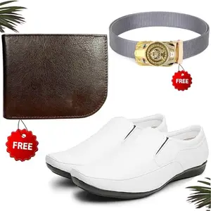 Latest Trendy Formal Shoes/Party Shoes/Shoes Combo with Free Wallet & Belt for Men and Boys (BAZAAR3923_TCC-BR-2007) Multicolor
