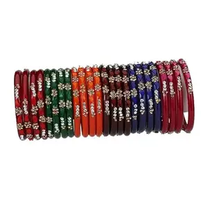 Designer Matching Color Fashionable Bangle Set Combo Hand Decorative Set Of 24 (Bangle-HK6.c_bang)