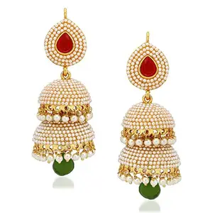 Shining Diva Fashion Stylish Traditional Pearl Jhumki Earrings for Women (8291er)