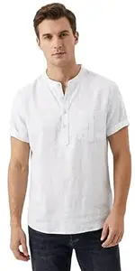 OM DESIGNER Stylish Men’s Cotton Short Kurta Regular Fit Half Sleeves Solid Traditional Casual Wear with Front Pocket Lightweight Summer Comfort for Men