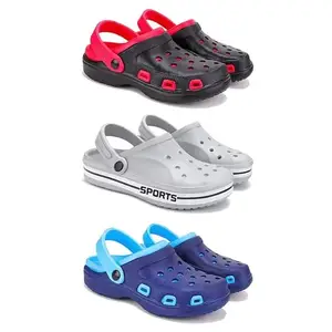 Lightweight Classic Clogs || Sandals with Slider Adjustable Back Strap for Men-Combo(3)-3017-3067-3019-10 Blue(COMBO(3)-3017-3067-3019-10_BZ)