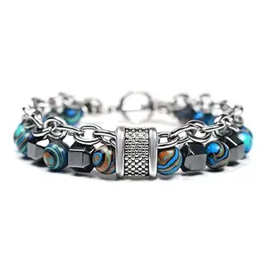 Fashion Frill Stylish Tiger Eye Stone Bead Bracelet For Men Boys