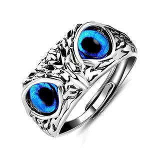 SONI DESIGNS Owl Eye Ring for Men Women girls boys boyfriend Adjustable Evil Eye Owl Ring Owl Ring Open Animal Rings Statement Finger Ring