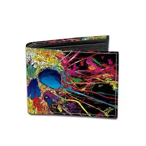 FASHION DUET Fashionduet Canvas Wallet for Men,Boys.6 Card Holder Wallet Black,Genuine Leather Stylish bi-fold Canvas Printed Designer Multicolor Genuine Leather Wallet and Purse Card Holder