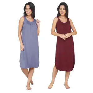 BLAZON Women's Cotton Hosiery Solid Maxi Nighty Slip (Pack of 2) Available Sizes: S, M, L, XL, 2XL, 3XL, 4XL, 5XL
