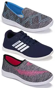 WORLD WEAR FOOTWEAR Multicolor (5049-5045-5046) Women's Casual Sports Running Shoes 8 UK (Set of 3 Pair)