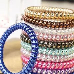 OXY Multicolor Elastic Hair Ties/Spiral Rubber Band/Stretchable Hair Bands/Ponytail Holder/Hair Rings for Women and Girls (3)